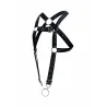 MOB Eroticwear Harnais Cross Cockring Dngeon Noir